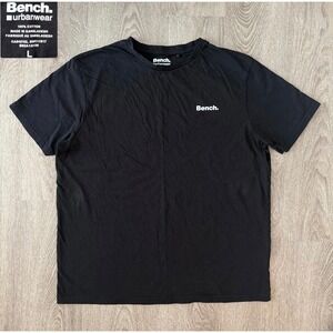 Bench Urbanwear Mens Black Cotton Logo Graphic Short Sleeve T-Shirt Large Y2K